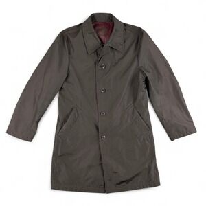 Takeo Kikuchi Jacket Mens 3 Brown Burgundy Long Coat Button Front Japan *READ*